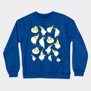 white cockatiel doodle pattern Crewneck Sweatshirt